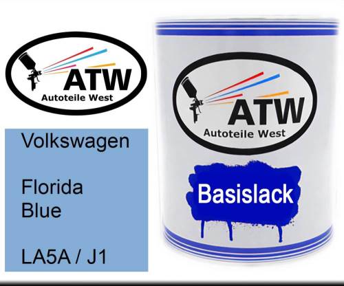 Volkswagen, Florida Blue, LA5A / J1: 1L Lackdose, von ATW Autoteile West.